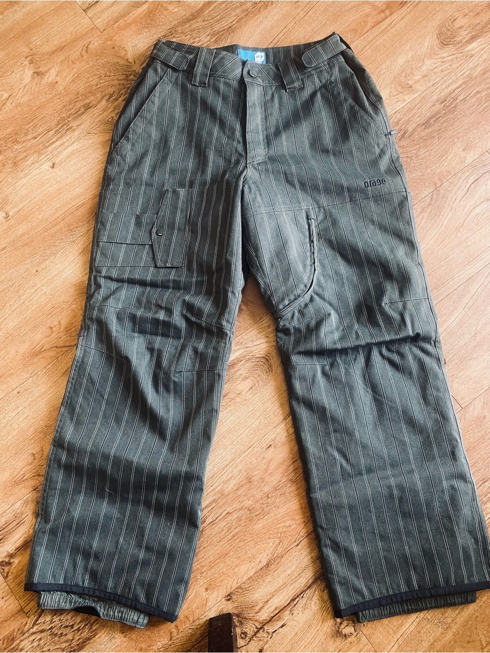 Orage Vintage Men's Pinstripe Cargo Snow Pants
